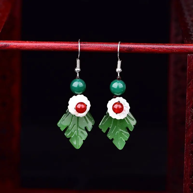 Green Leaf Earrings for Women Dangle Drop Vintage Jewelry with Stones Gifts
Green Leaf Earrings for Women Dangle Drop Vintage Jewelry with Stones Gifts