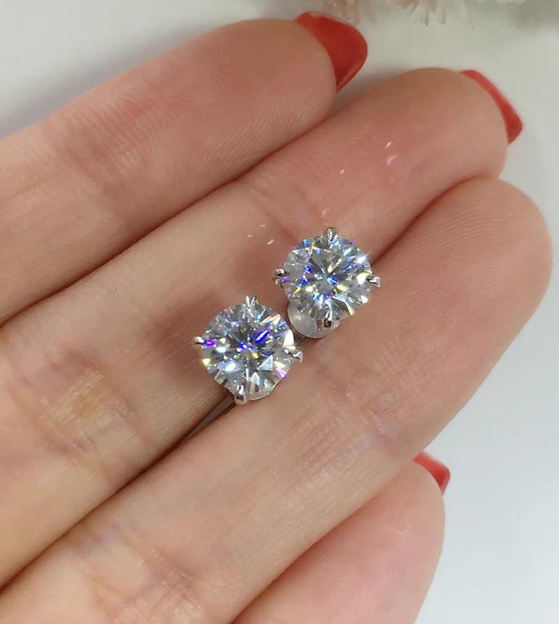 Classic Simple Solid 925 Silver Earrings Luxury 8mm 2.0ct Lab Diamond Earrings Women Silver 925 Jewelry Girl Gift
Classic Simple Solid 925 Silver Earrings Luxury 8mm 2.0ct Lab Diamond Earrings Women Silver 925 Jewelry Girl Gift