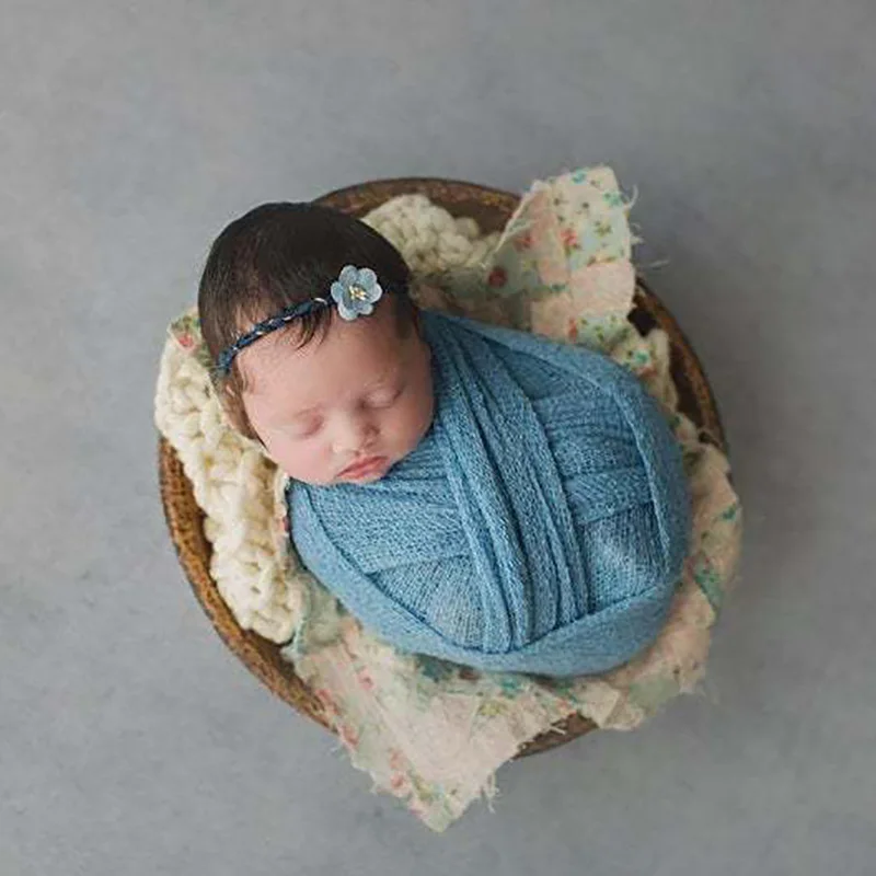 40*150cm Newborn Photography Props Blanket Baby Photo Wrap Swaddling Napped Cotton Stretchable Wraps Shoot Backdrop - купить по
