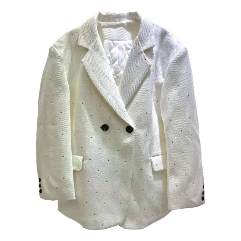 2021 new loose and versatile shiny hot diamond suit women's fashion two-button black and white casual long-sleeved jacket
2021 new loose and versatile shiny hot diamond suit women's fashion two-button black and white casual long-sleeved jacket