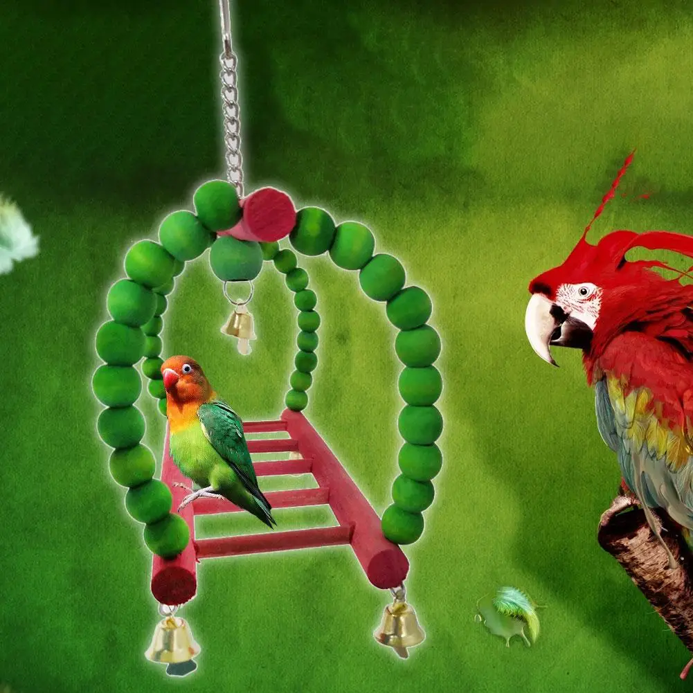 HOT SALES !!! Pet Bird Parrot Wooden Climbing Bell Swing Ladder Hanging Cage Play Chew Toy
HOT SALES !!! Pet Bird Parrot Wooden Climbing Bell Swing Ladder Hanging Cage Play Chew Toy