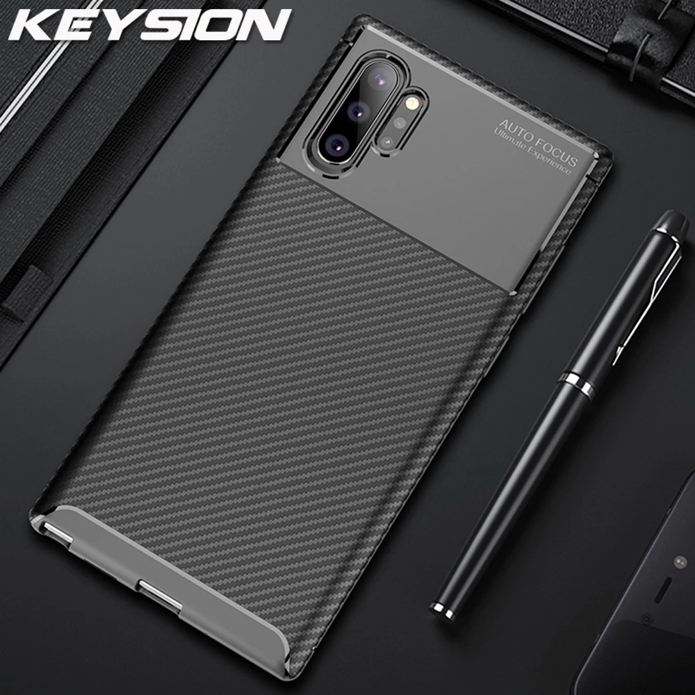 Чехол для телефона KEYSION из углеродного волокна Samsung Galaxy Note 10 Plus 9 8 задняя крышка