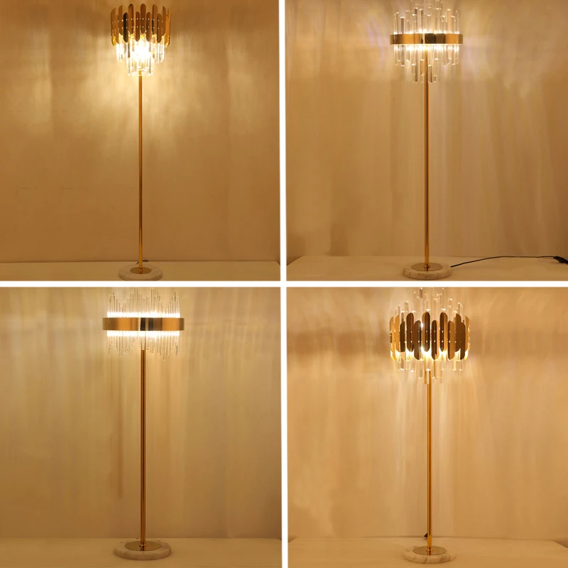 Modern luxury crystal golden LED floor lamp hotel cafe bedroom living room interior home atmosphere lamp
Modern luxury crystal golden LED floor lamp hotel cafe bedroom living room interior home atmosphere lamp