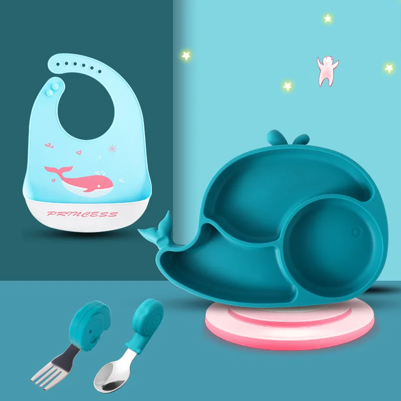 Cartoon Silicone Tableware Bib Plate Spoon Fork Suit Solid Food Sucker Self Feeding for Kids Children Microwave Creative Gift
Cartoon Silicone Tableware Bib Plate Spoon Fork Suit Solid Food Sucker Self Feeding for Kids Children Microwave Creative Gift