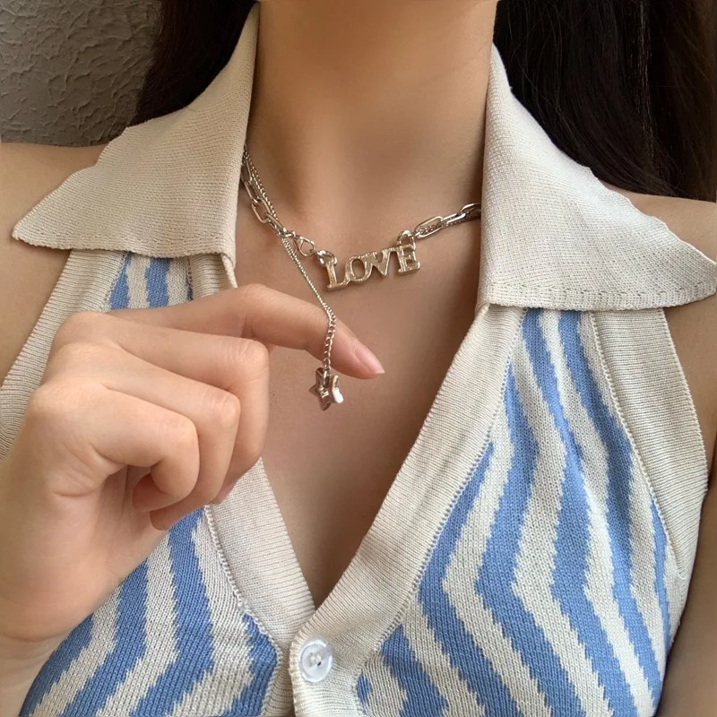 Necklace Female Clavicle Chain Niche Tide Ins Simple Cold Wind Hip-hop Letter LOVE Necklace Womans Jewelry Gift
Necklace Female Clavicle Chain Niche Tide Ins Simple Cold Wind Hip-hop Letter LOVE Necklace Womans Jewelry Gift