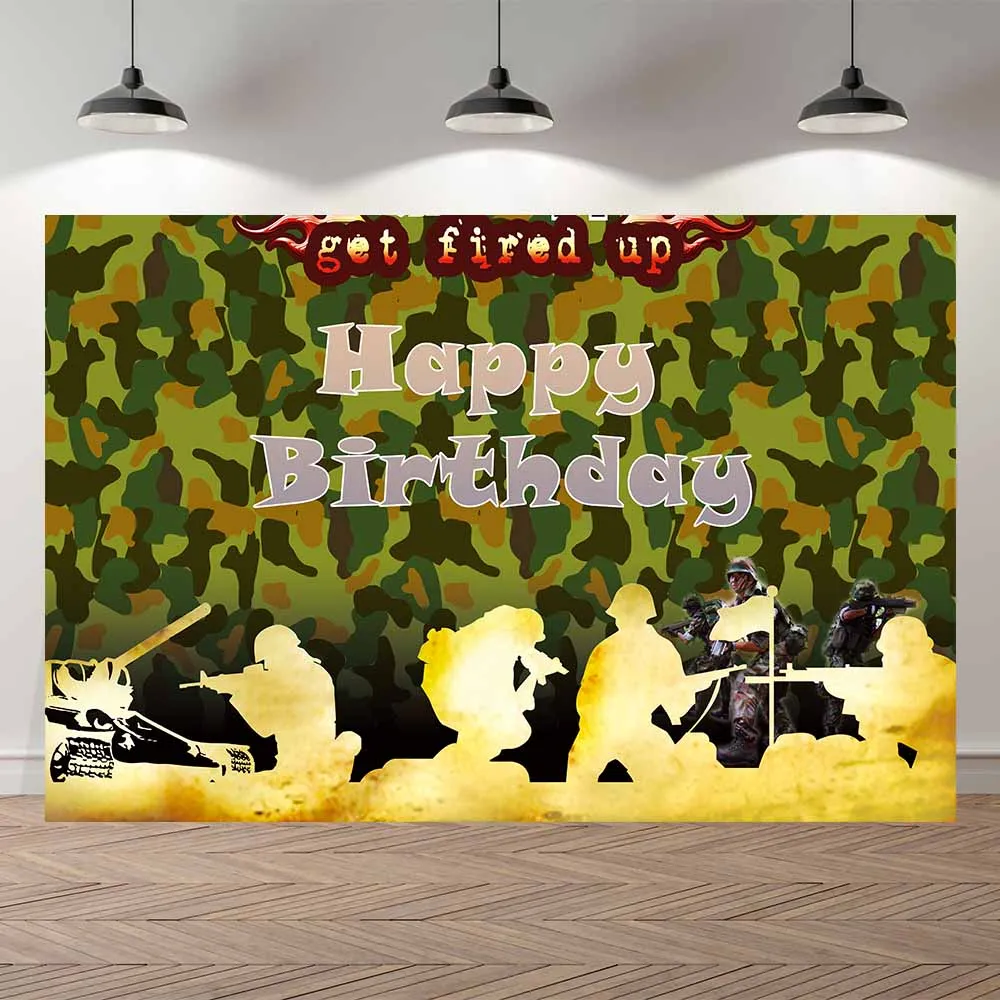 Seekpro Photography Background boys Happy birthday party cartoon military CS soldier Backdrop Photo Photocall
Seekpro Photography Background boys Happy birthday party cartoon military CS soldier Backdrop Photo Photocall
