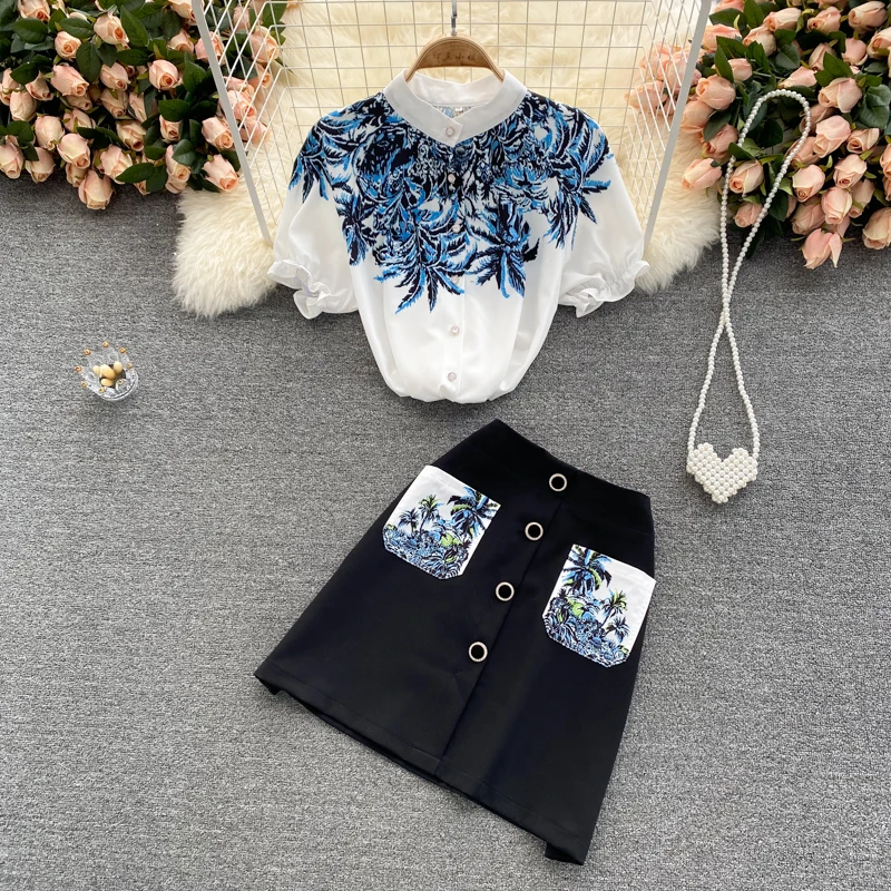 Women Retro Suit Fashion 2 Piece Summer Sets 2021 Women Coconut Tree Print Elegant Dress Sets Ladies Set спортивный костюм женск
Women Retro Suit Fashion 2 Piece Summer Sets 2021 Women Coconut Tree Print Elegant Dress Sets Ladies Set спортивный костюм женск