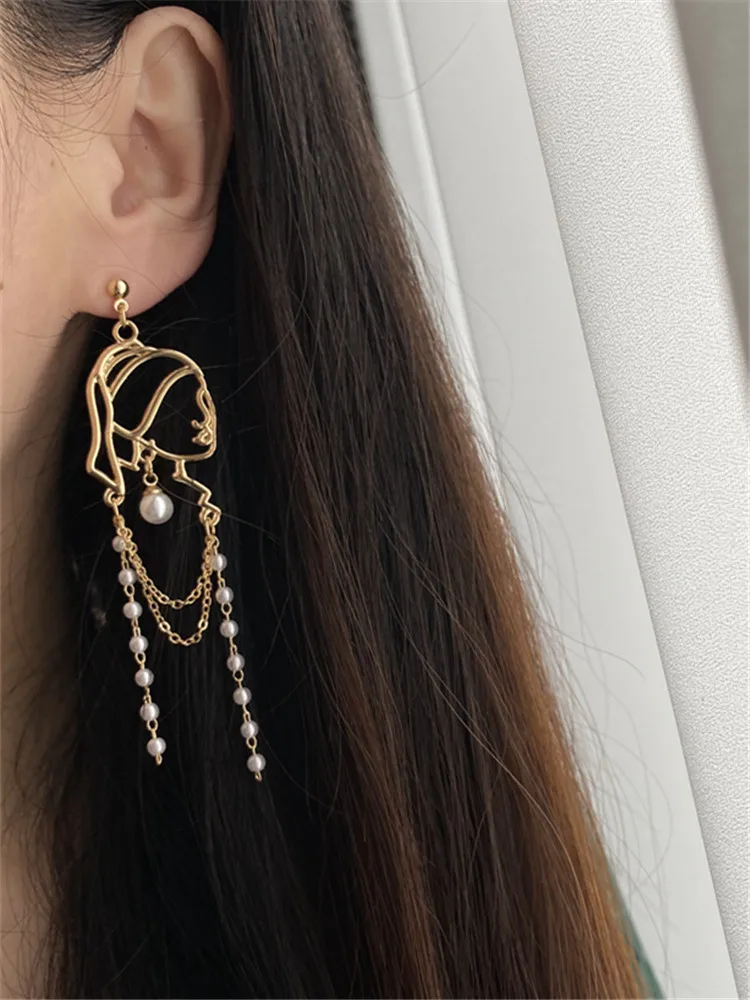 IOY IRENE Pearl Long Tassel Abstract Face Lines Girl Portrait Earrings For Women Hyperbole Personality Dangle Earrings Jewelry
IOY IRENE Pearl Long Tassel Abstract Face Lines Girl Portrait Earrings For Women Hyperbole Personality Dangle Earrings Jewelry