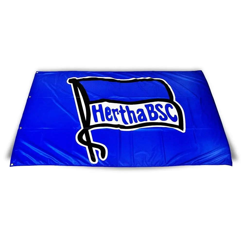 3ft x 5ft3 x5ft HISSFAHNE FAHNE FLAGGE HERTHA BSC Берлинский логотип NEU Печать баннер флаг из