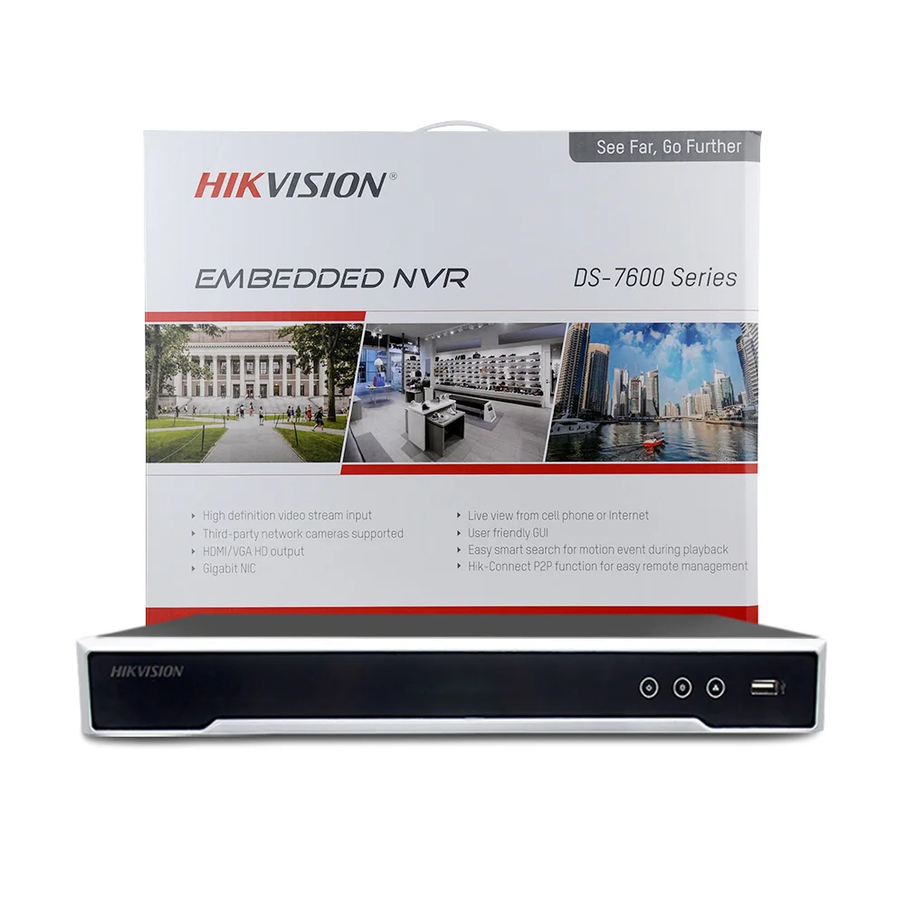 

Hikvision Original 8CH 4K POE NVR DS-7608NI-Q2/8P H.265+ 8MP POE NVR for IP Camera Support Two way Audio Network Recorder