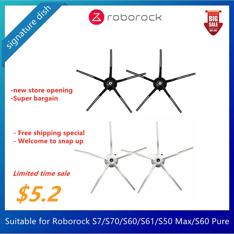 Roborock Sweeping Robot Accessories S7/S70/S60/S61/S50 Max/S60 Pure Vacuum Cleaner Soft Plastic Side Brush Package
Roborock Sweeping Robot Accessories S7/S70/S60/S61/S50 Max/S60 Pure Vacuum Cleaner Soft Plastic Side Brush Package
