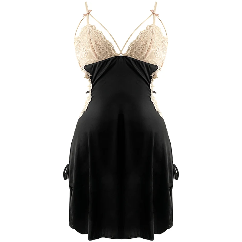 New 2020 sexy temptation eyelash lace nightdress female sling beautiful back lace thin hollow nightgown set M/L 
New 2020 sexy temptation eyelash lace nightdress female sling beautiful back lace thin hollow nightgown set M/L