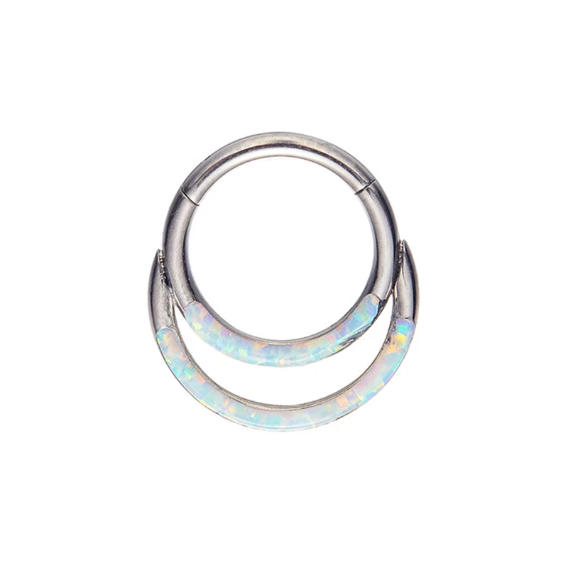 Титановый опал двойная Перегородка Clicker Daith Helix шарнирное кольцо пирсинг
Титановый опал двойная Перегородка Clicker Daith Helix шарнирное кольцо пирсинг