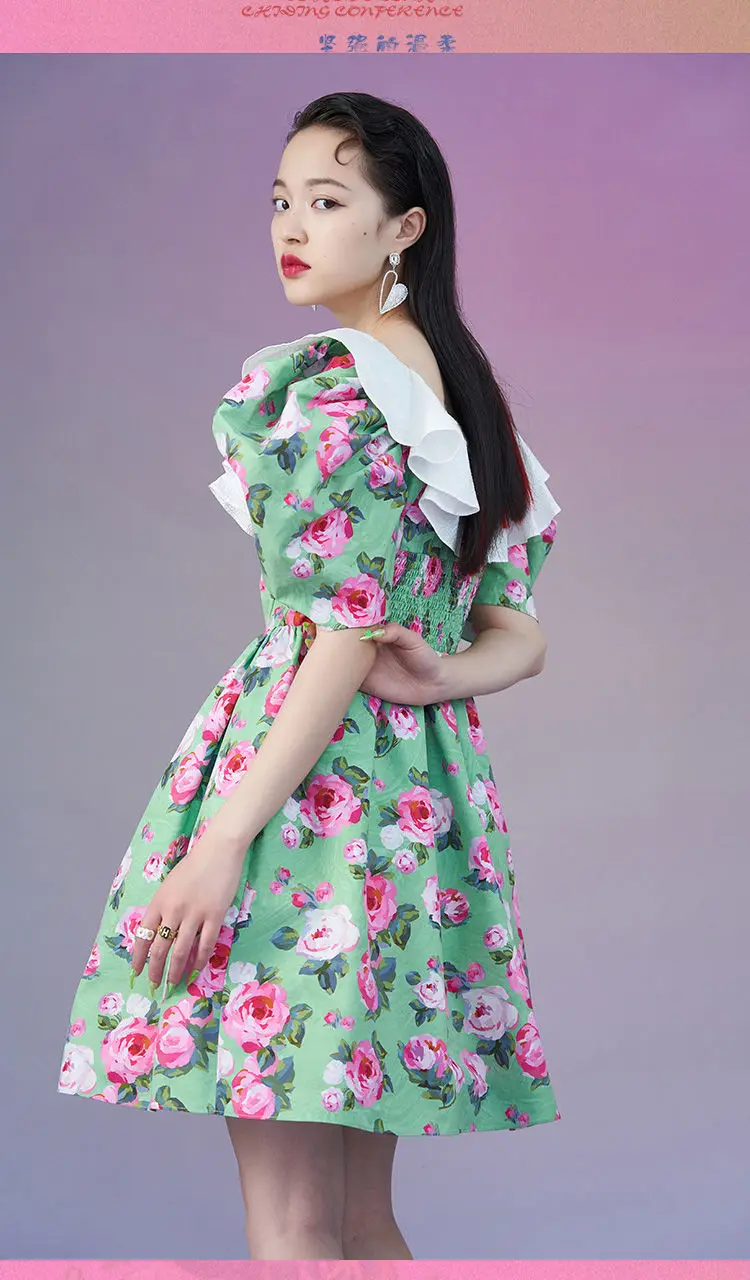 Short Lantern Sleeve Summer Dress Women Party Dresses Royal Retro Vintage Printed Dress Women Robe Vestidos Dresses SY186
Short Lantern Sleeve Summer Dress Women Party Dresses Royal Retro Vintage Printed Dress Women Robe Vestidos Dresses SY186
