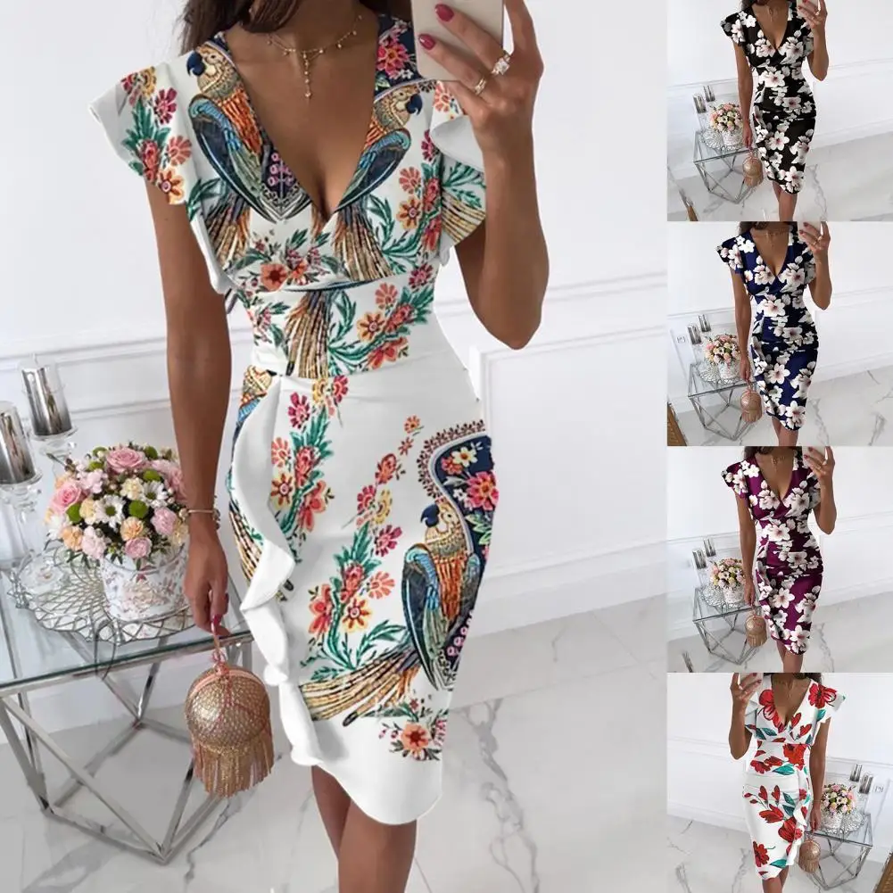 Dress Sundress 2021 Female Clothing Streetwear Midi Dress Flower Printing Deep-V Cloth Ruffled Hem Decor Summer Dress for Date
Dress Sundress 2021 Female Clothing Streetwear Midi Dress Flower Printing Deep-V Cloth Ruffled Hem Decor Summer Dress for Date