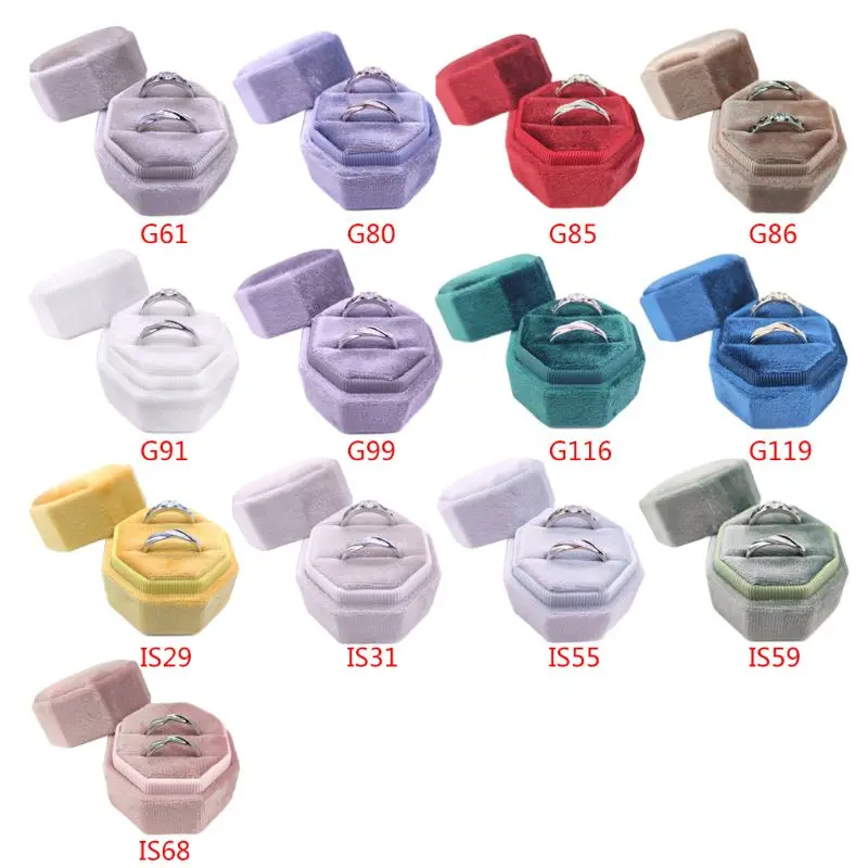 Antique Octagon Velvet Ring Box Double Ring Display Holder with Detachable Lid Ring Box Holder for Wedding Ceremony
Antique Octagon Velvet Ring Box Double Ring Display Holder with Detachable Lid Ring Box Holder for Wedding Ceremony