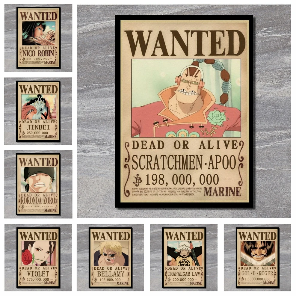 One Piece Wanted Choppe Japanese Cartoon Comic kraft paper bar Retro Poster decorative paintin
One Piece Wanted Choppe Japanese Cartoon Comic kraft paper bar Retro Poster decorative paintin