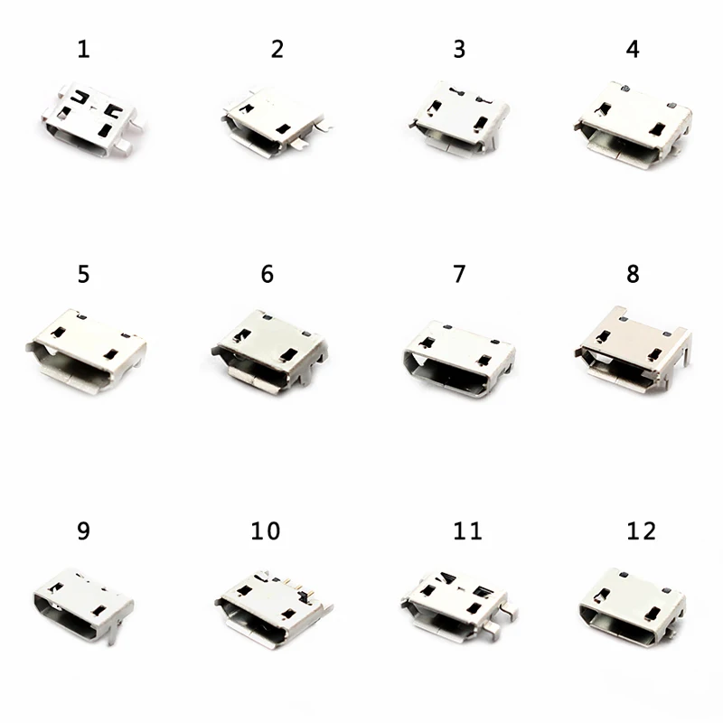 Разъем Micro USB разъем 60 шт./компл. 12 моделей набор разъемов для Oppo MP3 Lenovo Huawei Samsung SMD DIP