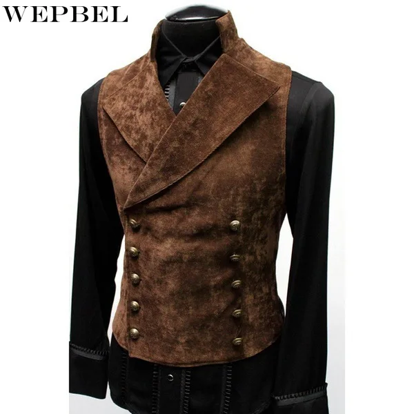 WEPBEL Winter Sleeveless Suede Vest Men's Solid Color Slim Stand Collar Vest Autumn Double Breasted Turn-down Collar Jacket
WEPBEL Winter Sleeveless Suede Vest Men's Solid Color Slim Stand Collar Vest Autumn Double Breasted Turn-down Collar Jacket