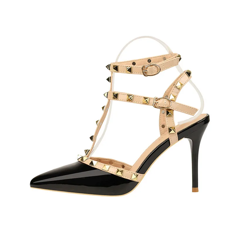 European and American fashion rivet shoes women's 9cm pointed shallow high heel single shoes women's new leisure sandals
European and American fashion rivet shoes women's 9cm pointed shallow high heel single shoes women's new leisure sandals