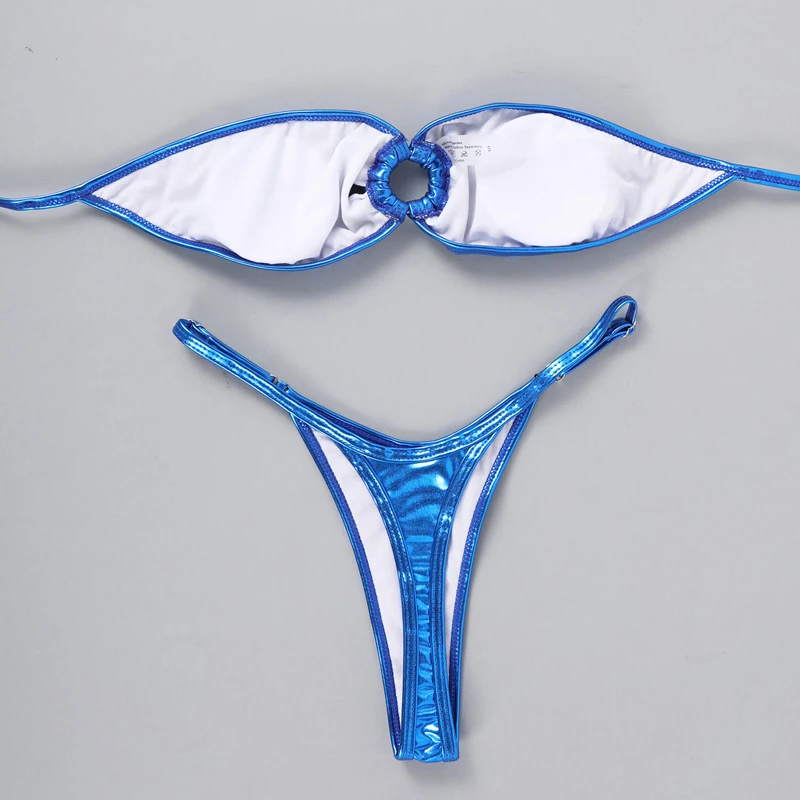 Maillot De Bain Bandeau Shiny Swimsuit Solid Swimsuit Bikini Micro Women Thong Swimwear Sexy Ring Biquini Push Up Bathing Suits
Maillot De Bain Bandeau Shiny Swimsuit Solid Swimsuit Bikini Micro Women Thong Swimwear Sexy Ring Biquini Push Up Bathing Suits