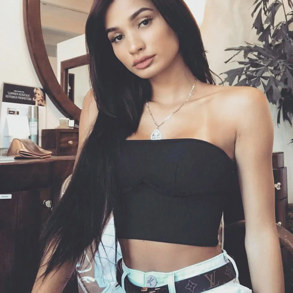 Ins Style All-match Solid Sexy Female Sleeveless Crop Tops Pink Blue Tube Tops for Women Simple High Street Clothes Summer 2021
Ins Style All-match Solid Sexy Female Sleeveless Crop Tops Pink Blue Tube Tops for Women Simple High Street Clothes Summer 2021