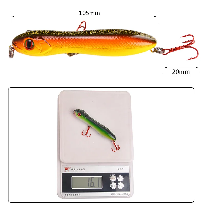 Winlife 1pcs 10.5cm 16g Topwater Pencil Carp Crankbait Fishing Lure Sea Bait Hard Wobbler For Pike Trolling Surface Dog Walking
Winlife 1pcs 10.5cm 16g Topwater Pencil Carp Crankbait Fishing Lure Sea Bait Hard Wobbler For Pike Trolling Surface Dog Walking