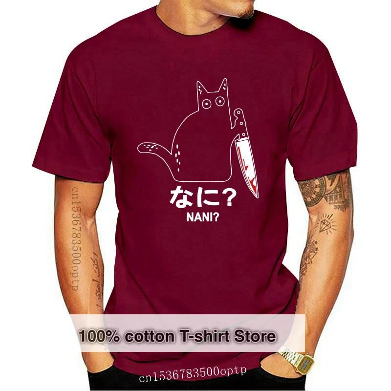 New EU Size Nani Bloody Knife Hot Cat Japanese Letter Original Design 100% Cotton Personality T-shirt
New EU Size Nani Bloody Knife Hot Cat Japanese Letter Original Design 100% Cotton Personality T-shirt