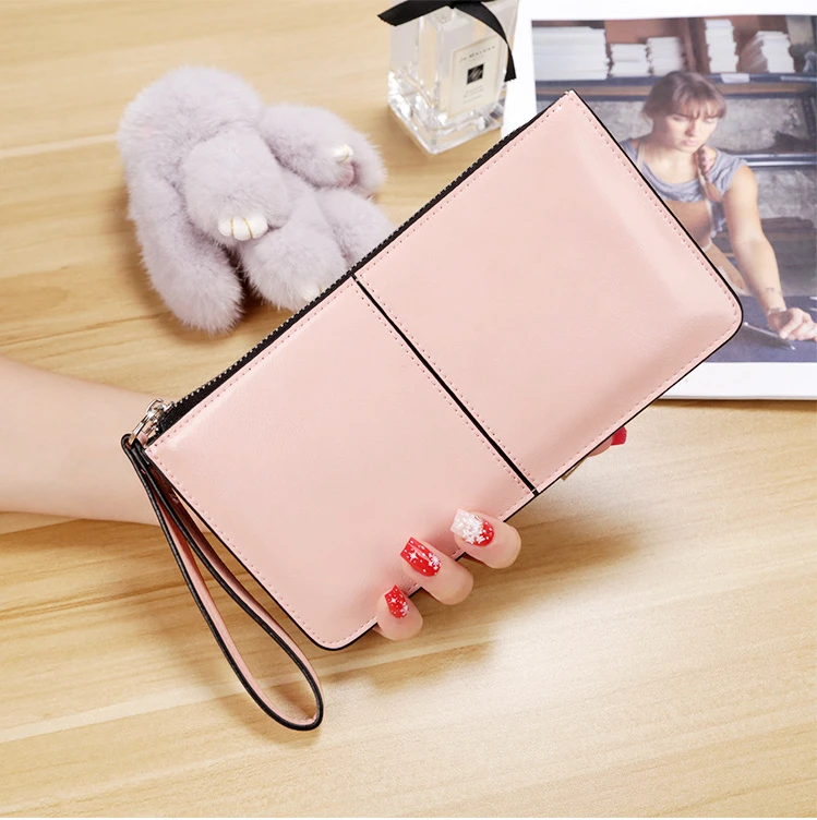 Women's Long Wallet Women's Wallet Zipper Buckle Wallet Korean Large-capacity Clutch Oil Wax Leather
Women's Long Wallet Women's Wallet Zipper Buckle Wallet Korean Large-capacity Clutch Oil Wax Leather
