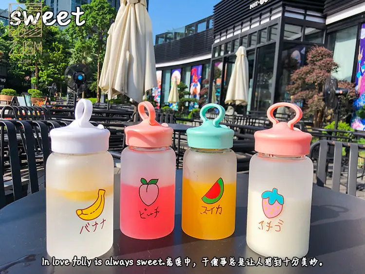 500ML Korea Creative Cute Glass Kawaii Cartoon Strawberry Printing Leakproof Travel Coffee Milk Cup Water Bottles For Girls 
500ML Korea Creative Cute Glass Kawaii Cartoon Strawberry Printing Leakproof Travel Coffee Milk Cup Water Bottles For Girls