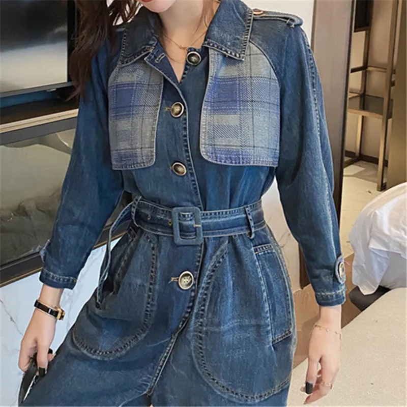 Black Denim Jumpsuit Women Korean Loose High Waist Jumpsuits Jeans Romper Fashion Spliced Long Sleeve Denim Overalls Female
Black Denim Jumpsuit Women Korean Loose High Waist Jumpsuits Jeans Romper Fashion Spliced Long Sleeve Denim Overalls Female