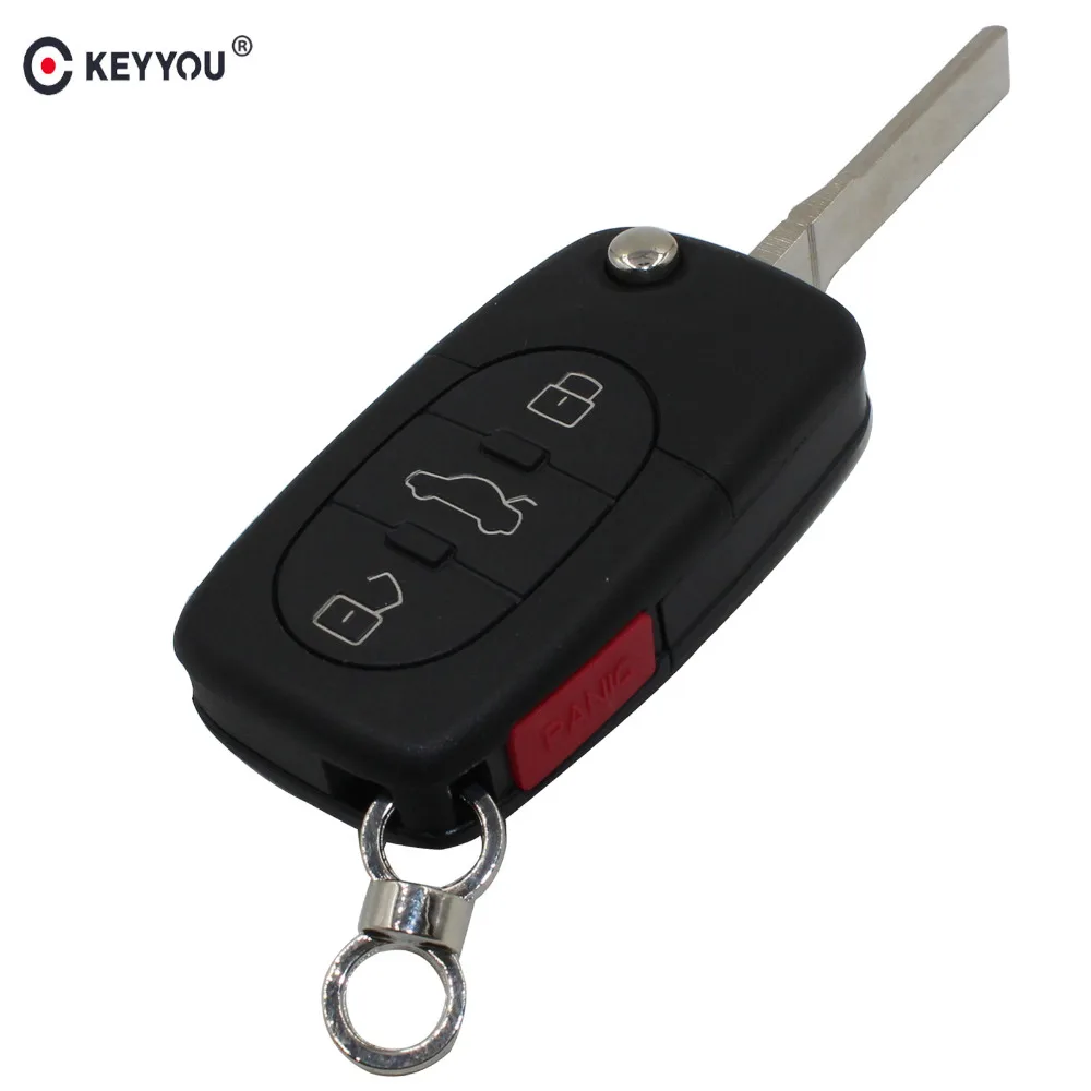 KEYYOU 4 Buttons Remote Flip Folding Key Shell Case Keyless Fob For Audi A4 A6 A8 TT Quattro S4 S6 S8 3+1 Panic CR2032
KEYYOU 4 Buttons Remote Flip Folding Key Shell Case Keyless Fob For Audi A4 A6 A8 TT Quattro S4 S6 S8 3+1 Panic CR2032