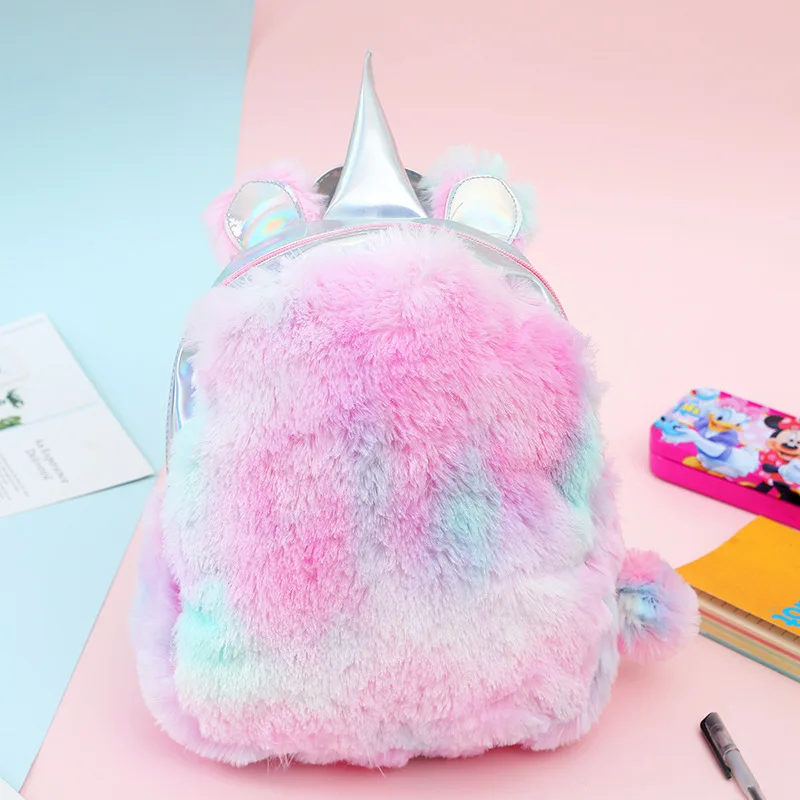 Plush Unicorn Hologram Backpacks Women Laser Mini Double Shoulder Bag Kawaii Student Rainbow Fur Backpack
Plush Unicorn Hologram Backpacks Women Laser Mini Double Shoulder Bag Kawaii Student Rainbow Fur Backpack