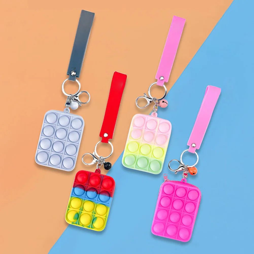 Rectangle Keychain Silicone Push Bubble Fidget Toys Anti-Stress Decompression Crafts Keyring for Adults Children
Rectangle Keychain Silicone Push Bubble Fidget Toys Anti-Stress Decompression Crafts Keyring for Adults Children