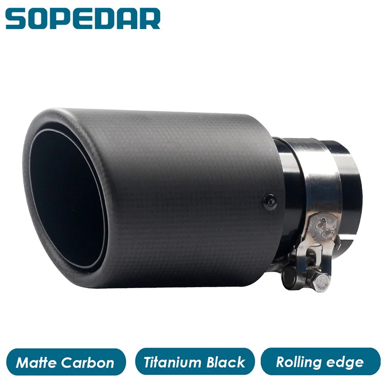 SOPEDAR AK Universal Car Exhaust Tip Tail Pipes Matte Carbon Rolling Edge Stying Auto Tip Pipe End Shot Blast Surface Muffler
SOPEDAR AK Universal Car Exhaust Tip Tail Pipes Matte Carbon Rolling Edge Stying Auto Tip Pipe End Shot Blast Surface Muffler
