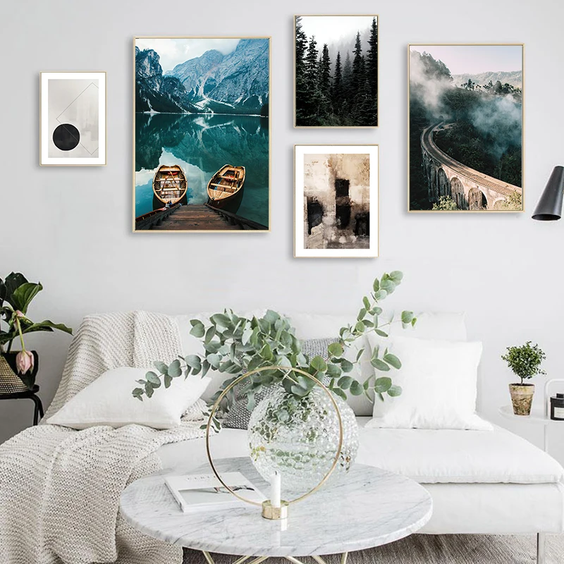 Scandinavian Nature Landscape Poster Nordic Style Print Mountain Lake Boat Wall Art Picture Painting Modern Living Room Decor
Scandinavian Nature Landscape Poster Nordic Style Print Mountain Lake Boat Wall Art Picture Painting Modern Living Room Decor