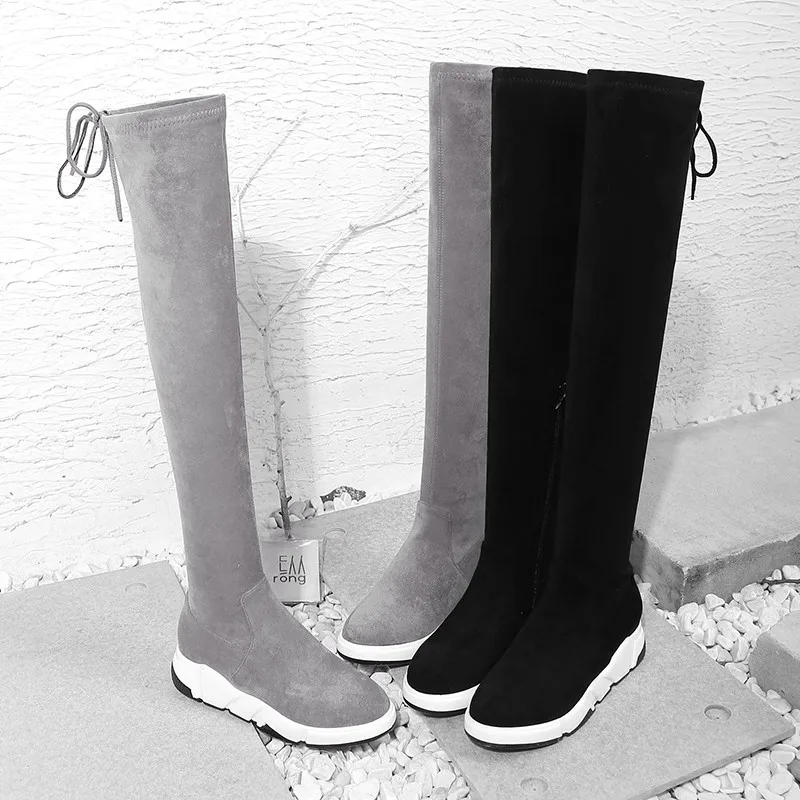 MoonMeek 2020 new over the knee boots round toe zip stretch+suede leather boots flat platform stretch thigh high boots
MoonMeek 2020 new over the knee boots round toe zip stretch+suede leather boots flat platform stretch thigh high boots