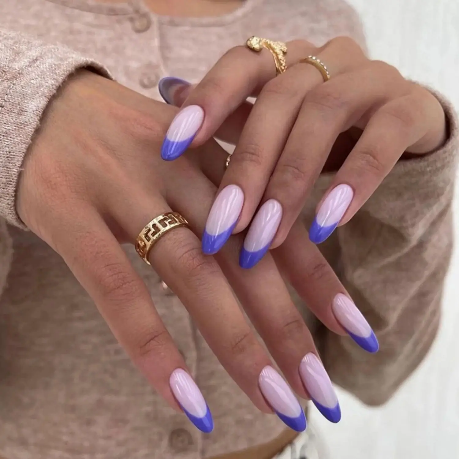 24pcs/Box Detachable French Full Cover Artificial Blue&Purple Long Almond False Nail Tip Wearable Fake Nails Nail Tips
24pcs/Box Detachable French Full Cover Artificial Blue&Purple Long Almond False Nail Tip Wearable Fake Nails Nail Tips