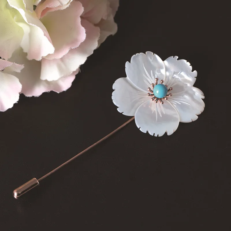 s925 sterling silver flower brooch simple corsage female turquoise shell flower pin pin personalized cherry blossom collar pin
s925 sterling silver flower brooch simple corsage female turquoise shell flower pin pin personalized cherry blossom collar pin