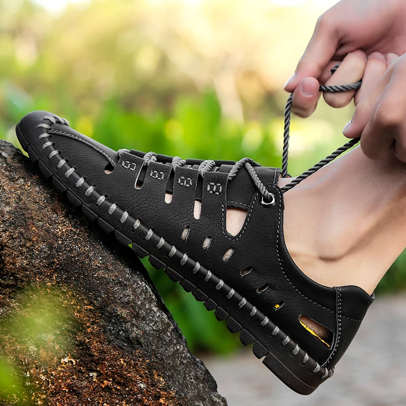 SHANTA 2019 New Summer Men Genuine Leather Sandals Casual Shoes Men Outdoor Beach Sandals Roman Men Summer Water Shoes Size 48
SHANTA 2019 New Summer Men Genuine Leather Sandals Casual Shoes Men Outdoor Beach Sandals Roman Men Summer Water Shoes Size 48