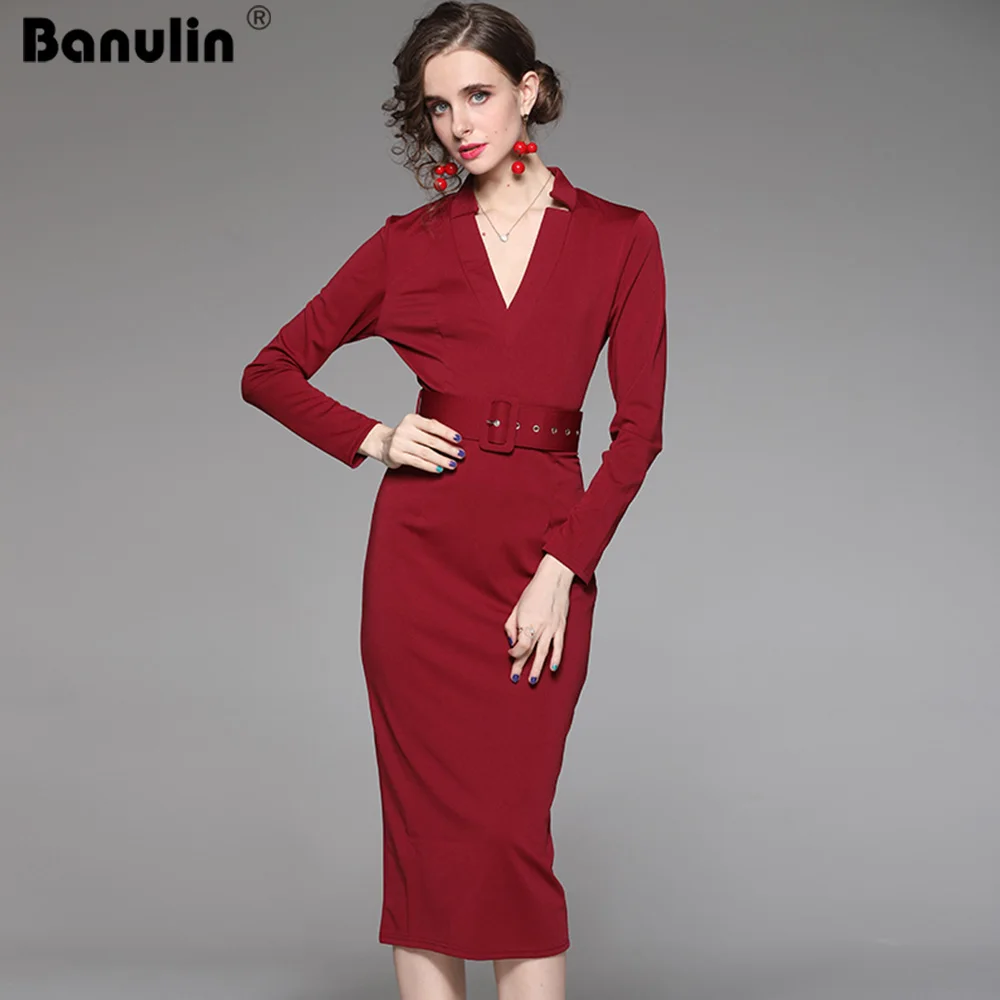 Banulin осенне-зимние Подиумные женские красные платья, винтажное приталенное женское платье с длинным рукавом и поясом, элегантное офисное пр...
Banulin осенне-зимние Подиумные женские красные платья, винтажное приталенное женское платье с длинным рукавом и поясом, элегантное офисное пр...
