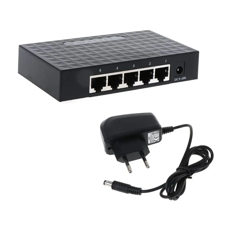 5-Port 10/100/1000Mbps Fast LAN Ethernet Network Switch HUB Desktop Mini Adapter
5-Port 10/100/1000Mbps Fast LAN Ethernet Network Switch HUB Desktop Mini Adapter