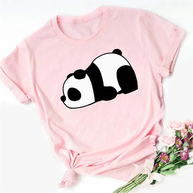 Женская футболка с принтом панды коротким рукавом | одежда
