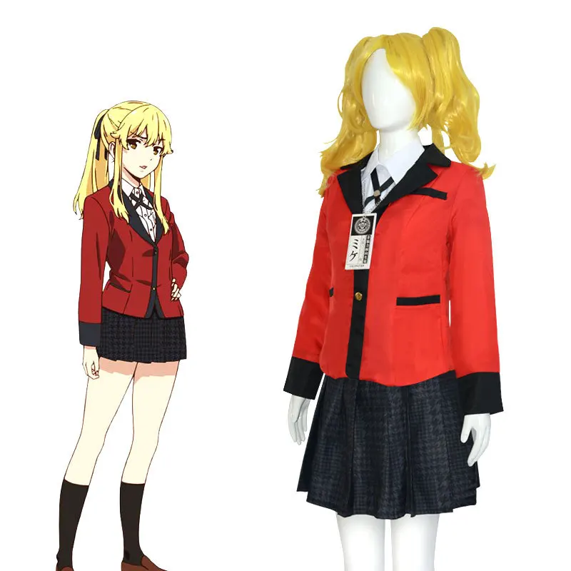 Anime KAKEGURUI Meari Saotome Cosplay Costumes Jacket Dress Wig Full Sets Uniform School JK For Women Girl Femal Halloween Party
Anime KAKEGURUI Meari Saotome Cosplay Costumes Jacket Dress Wig Full Sets Uniform School JK For Women Girl Femal Halloween Party