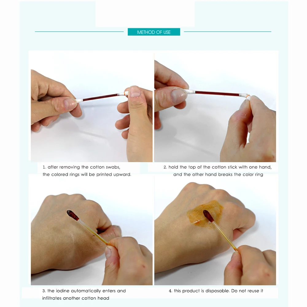 20pcs piece Disposable medical iodine cotton stick iodine disinfected cotton swab climbing aid first aid kit supplies 0128
20pcs piece Disposable medical iodine cotton stick iodine disinfected cotton swab climbing aid first aid kit supplies 0128