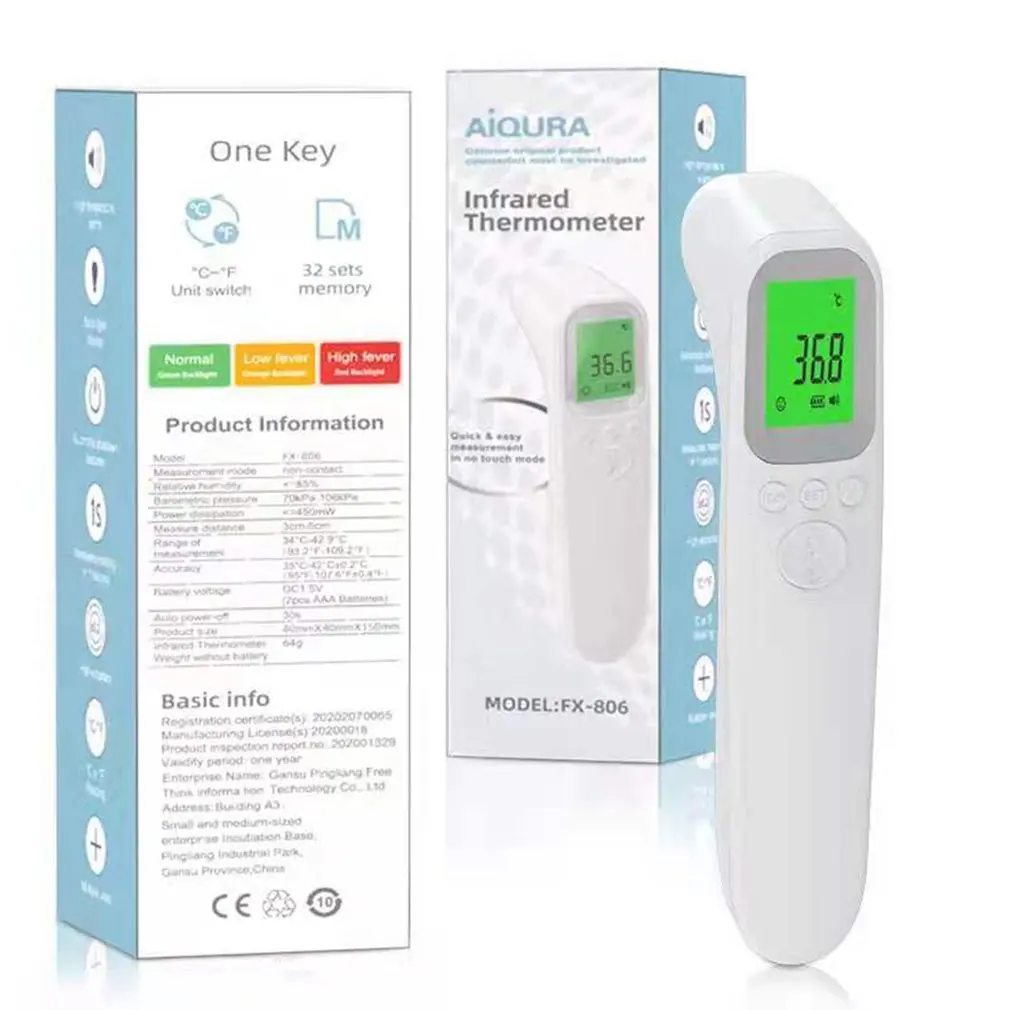 

Новый Белый электронный термометр, инфракрасный портативный ЛОБНЫЙ термометр, бесконтактный термометр, бытовой электронный термометр
