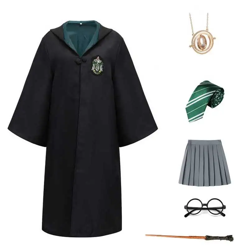 Hermione Granger Halloween Costume Slytherin Hufflepuff Robe Cloak Scarf Wand Party Cosplay Kids Wizard Witch Clothes
Hermione Granger Halloween Costume Slytherin Hufflepuff Robe Cloak Scarf Wand Party Cosplay Kids Wizard Witch Clothes
