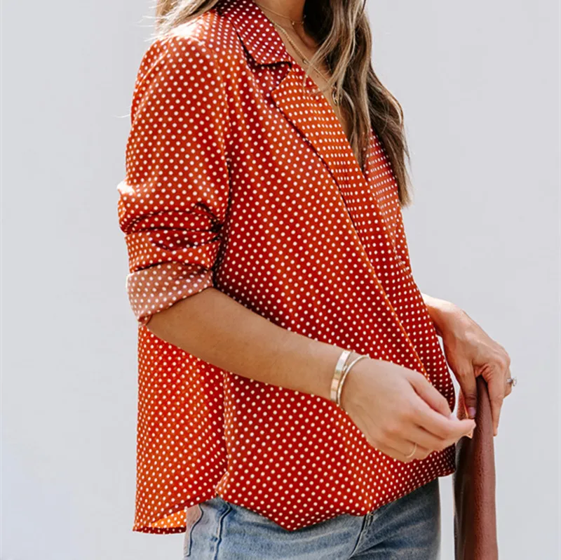 WEPBEL Dotted Prints Blouse Spring Summer Pleated Blouse Women's Casual Loose Long Sleeve V-neck Pullover Shirt
WEPBEL Dotted Prints Blouse Spring Summer Pleated Blouse Women's Casual Loose Long Sleeve V-neck Pullover Shirt