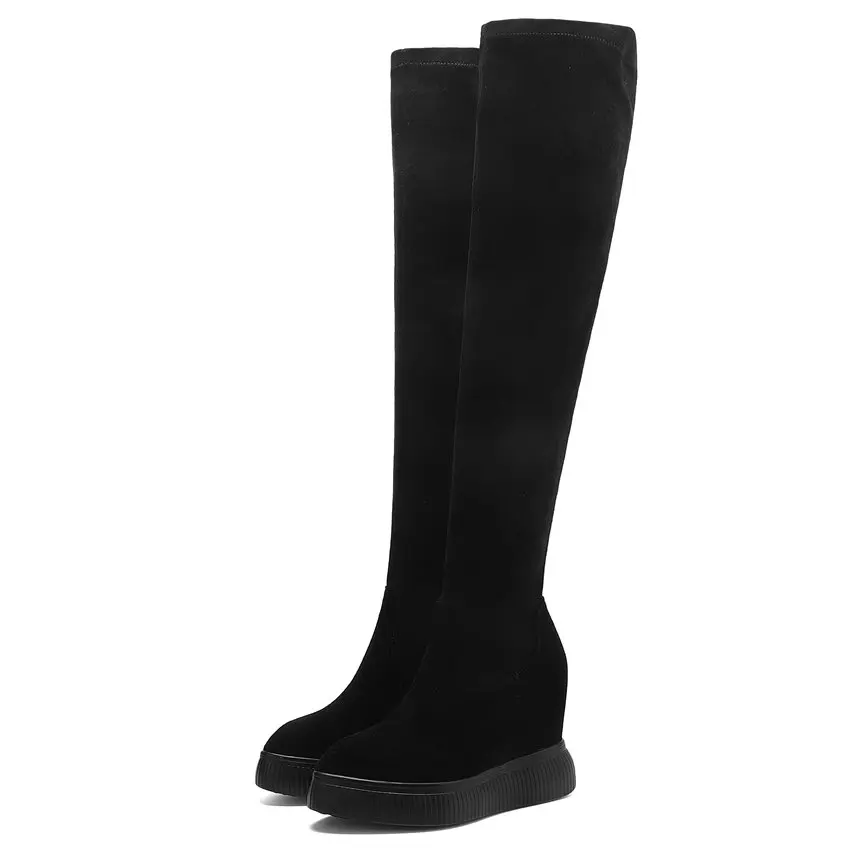 Women Cow Leather Stretchy Wedges High Heel Slim Leg Thigh High Military Boots Winter Pointed Toe Platform Pumps Long Sneakers
Women Cow Leather Stretchy Wedges High Heel Slim Leg Thigh High Military Boots Winter Pointed Toe Platform Pumps Long Sneakers