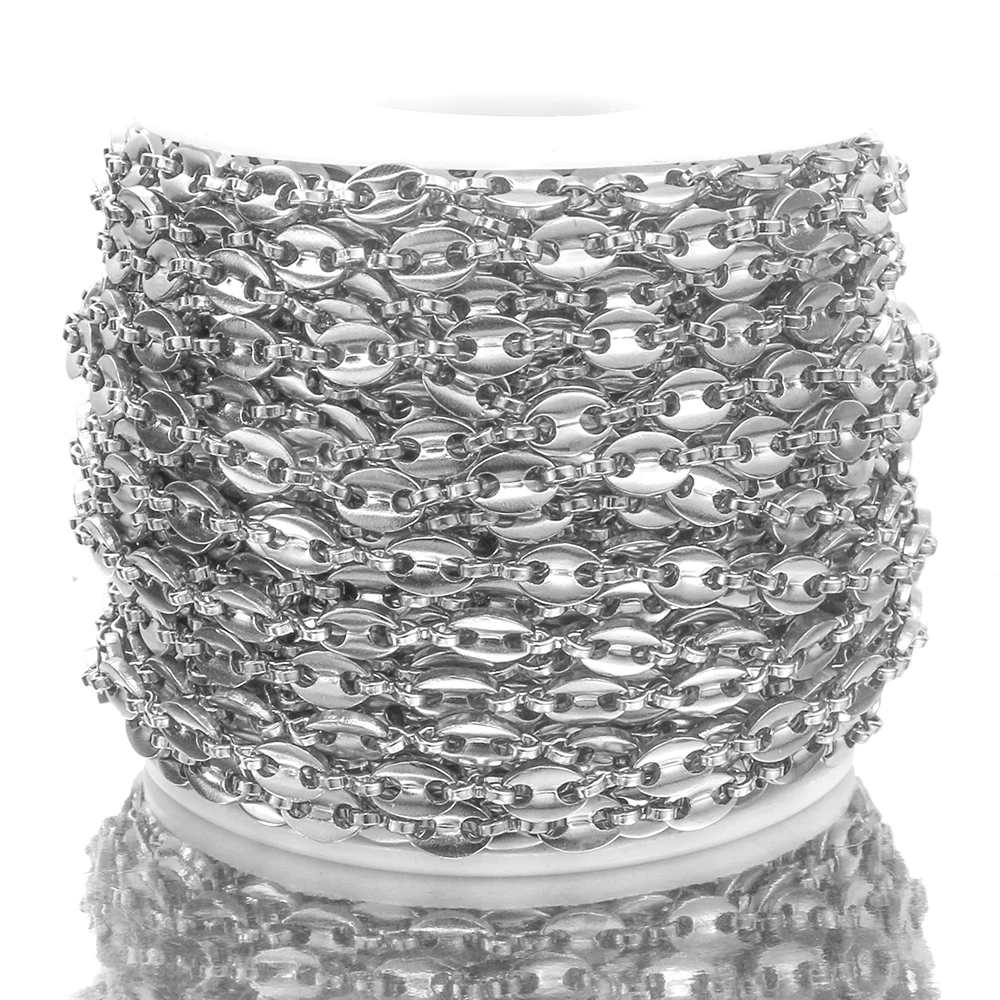 1 Meter Stainles Steel Gold Mariner Link Chains for Men Women Necklace Bracelet Making Coffee Bean Chains Findings Wholesale
1 Meter Stainles Steel Gold Mariner Link Chains for Men Women Necklace Bracelet Making Coffee Bean Chains Findings Wholesale